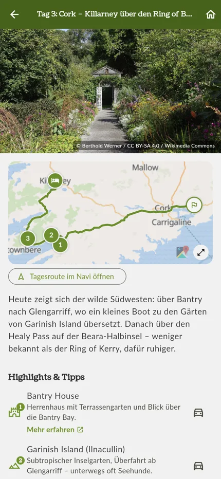 CloverTrip day plan screen